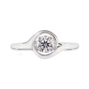 [CYC] Anillo de Compromiso Abracci con un diamante natural Corte Ideal Original 1/2ct VS2/I en oro blanco 18K
