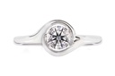 [CYC] Anillo de Compromiso Abracci con un diamante natural Corte Ideal Original 2/3ct VS2/I en oro blanco 18K