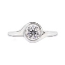 [CYC] Anillo de Compromiso Abracci con un diamante natural Corte Ideal Original 2/3ct VS2/I en oro blanco 18K