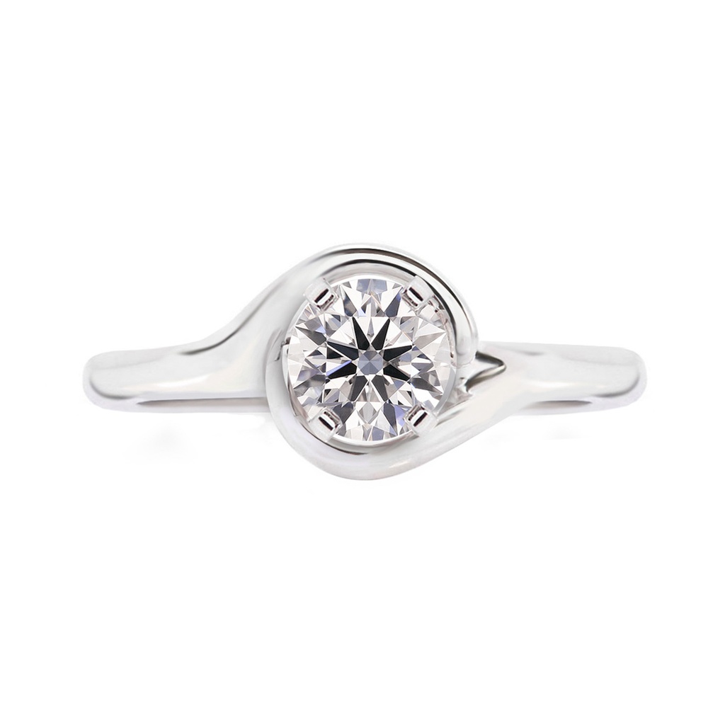 [CYC] Anillo de Compromiso Abracci con un diamante natural Corte Ideal Original 3/4ct VS2/I en oro blanco 18K