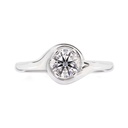 [CYC] Anillo de Compromiso Abracci con un diamante natural Corte Ideal Original 3/4ct VS2/I en oro blanco 18K