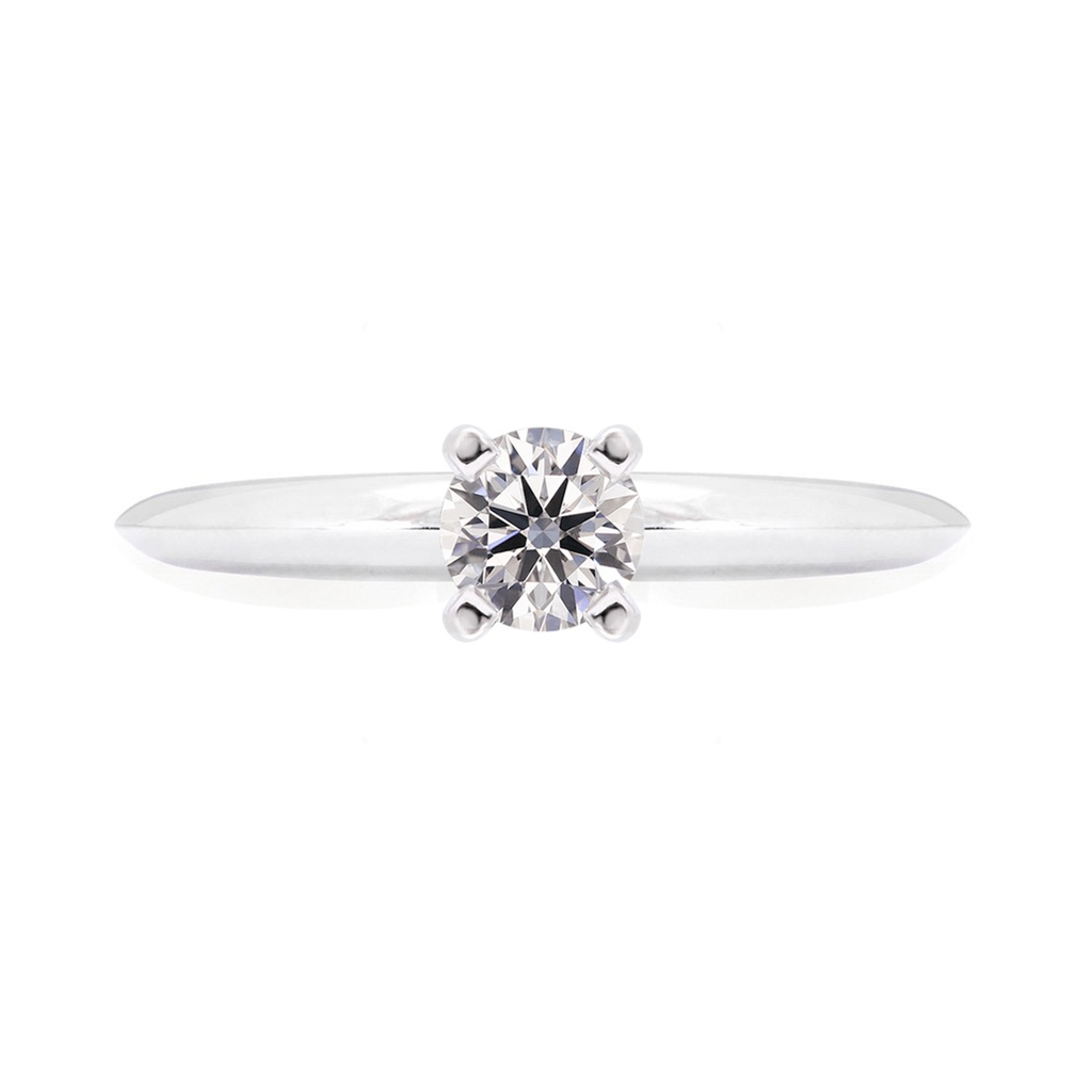 [CYC] Anillo de Compromiso Baby con un diamante natural Corte Ideal Original 1/3ct VS2/I en oro blanco 18K