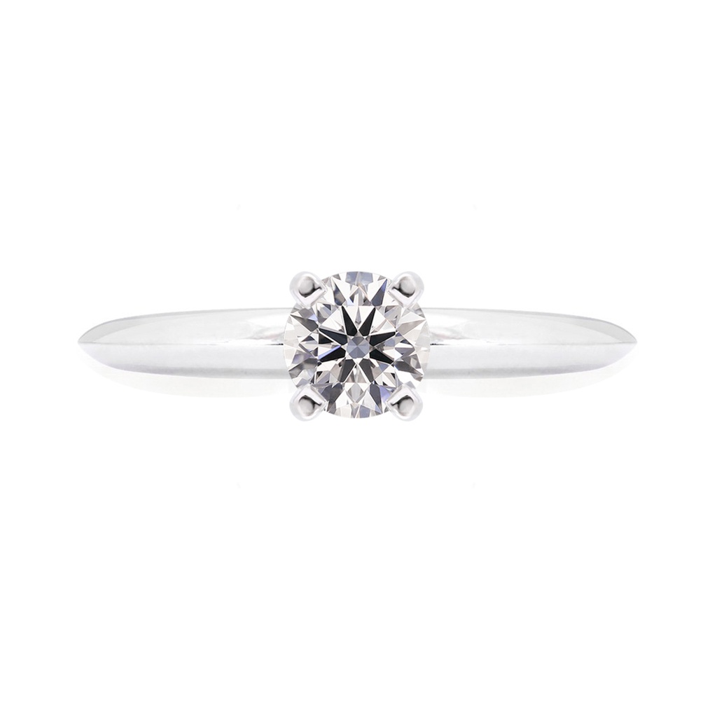 [CYC] Anillo de Compromiso Baby con un diamante natural Corte Ideal Original 1/2ct VS2/I en oro blanco 18K