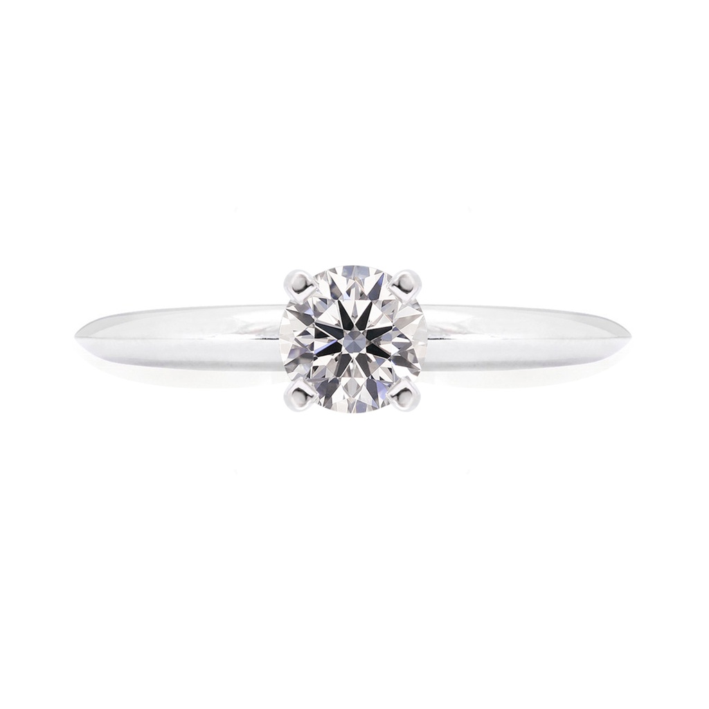 [CYC] Anillo de Compromiso Baby con un diamante natural Corte Ideal Original 2/3ct VS2/I en oro blanco 18K