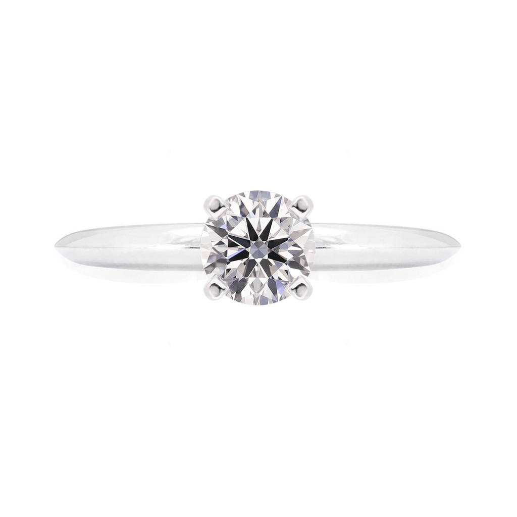 [CYC] Anillo de Compromiso Baby con un diamante natural Corte Ideal Original 3/4ct VS2/I en oro blanco 18K
