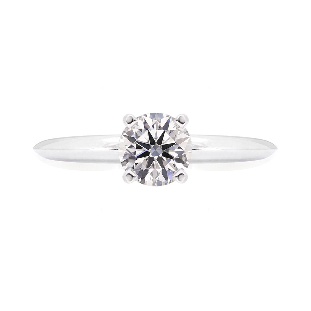 [CYC] Anillo de Compromiso Baby con un diamante natural Corte Ideal Original 1ct VS2/I en oro blanco 18K