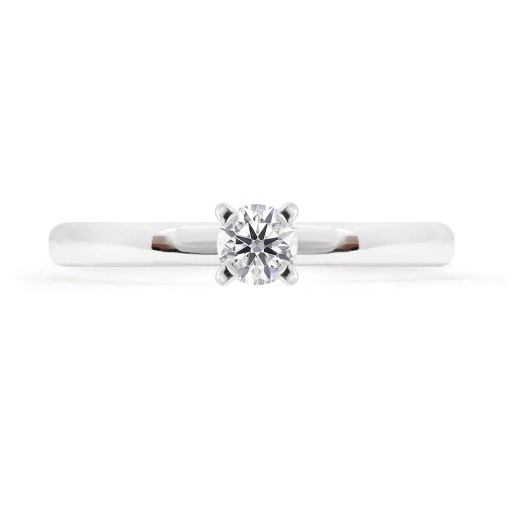 [CYC] Anillo de Compromiso SoloMia con un diamante natural Corte Ideal Original 1/4ct VS2/I en oro blanco 18K