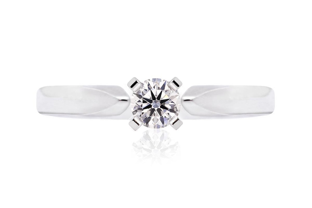 [CYC] Anillo de Compromiso Para Siempre con un diamante natural Corte Ideal Original 1/4ct VS2/I en oro blanco 18K