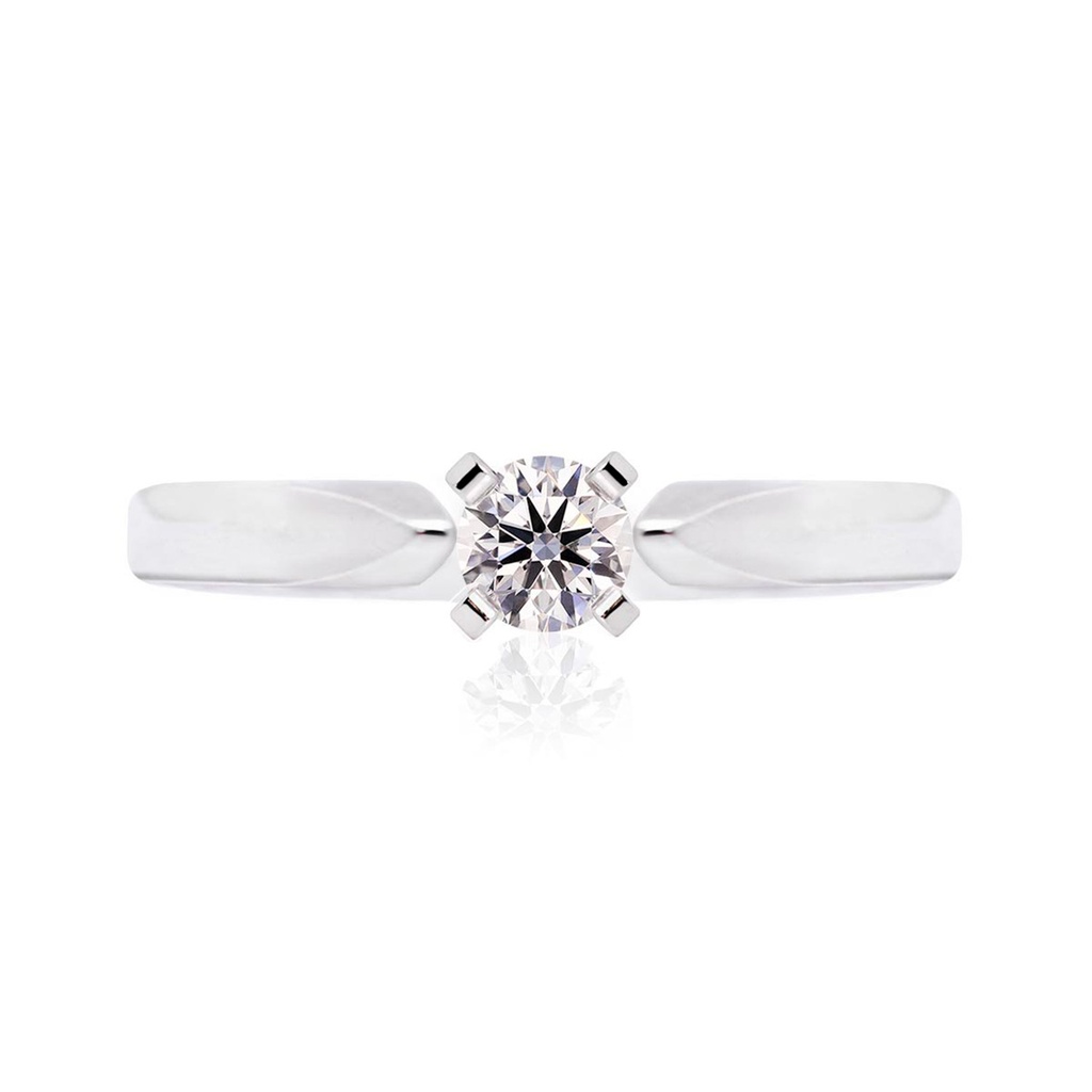 [CYC] Anillo de Compromiso Para Siempre con un diamante natural Corte Ideal Original 1/4ct VS2/I en oro blanco 18K