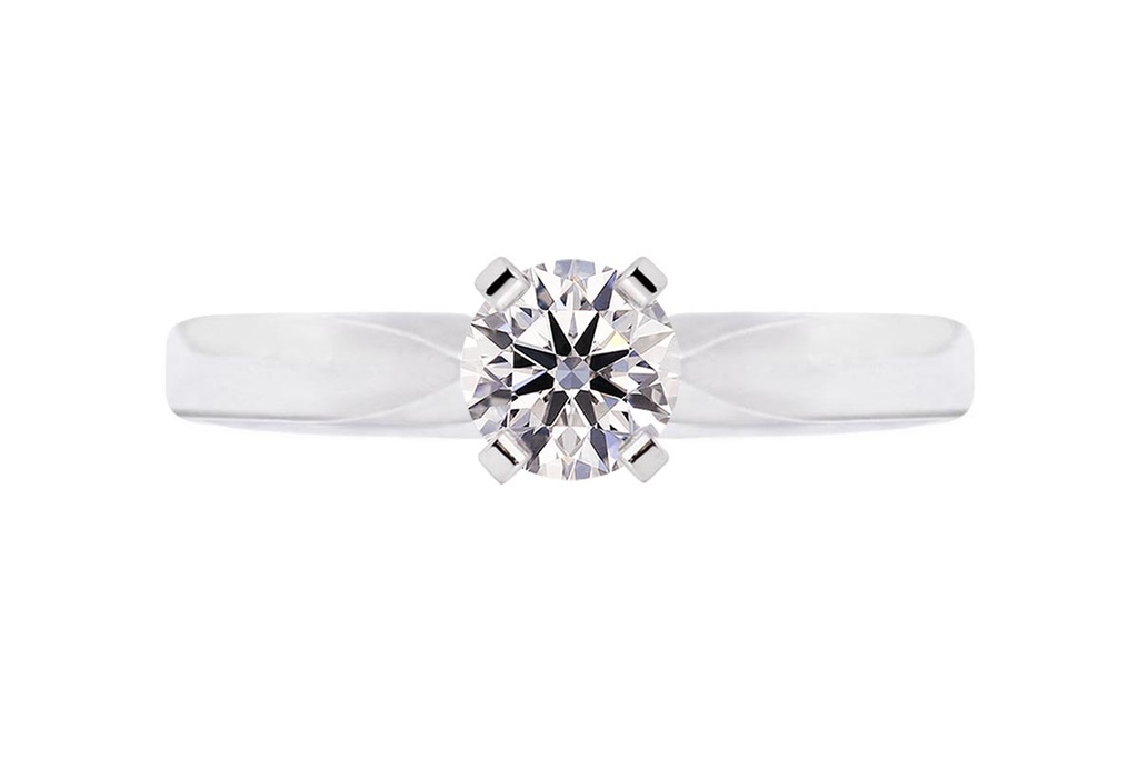 [CYC] Anillo de Compromiso Para Siempre con un diamante natural Corte Ideal Original 1/2ct VS2/I en oro blanco 18K