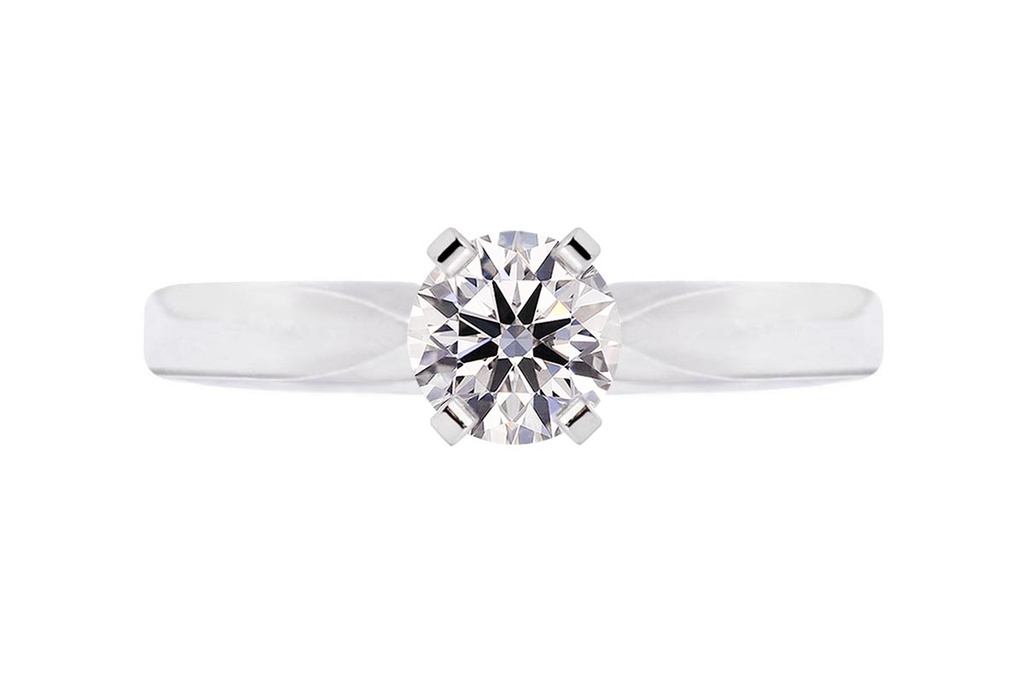 [CYC] Anillo de Compromiso Para Siempre con un diamante natural Corte Ideal Original 2/3ct VS2/I en oro blanco 18K