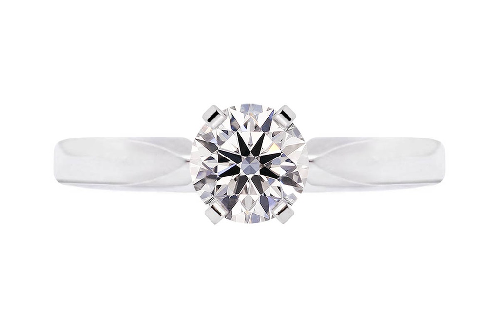 [CYC] Anillo de Compromiso Para Siempre con un diamante natural Corte Ideal Original 1ct VS2/I en oro blanco 18K