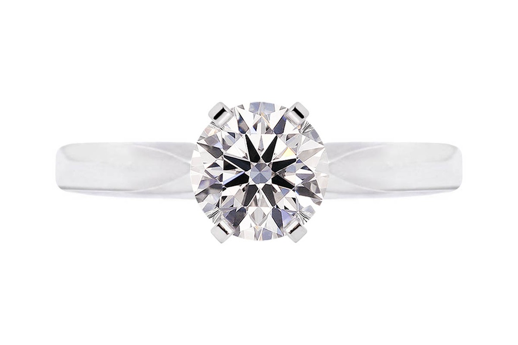 [CYC] Anillo de Compromiso Para Siempre con un diamante natural Corte Ideal Original 1 1/3ct VS2/I en oro blanco 18K