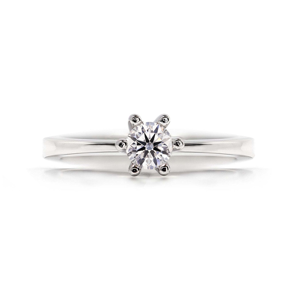 [CYC] Anillo de Compromiso Love con un diamante natural Corte Ideal Original 1/4ct VS2/I en oro blanco 18K