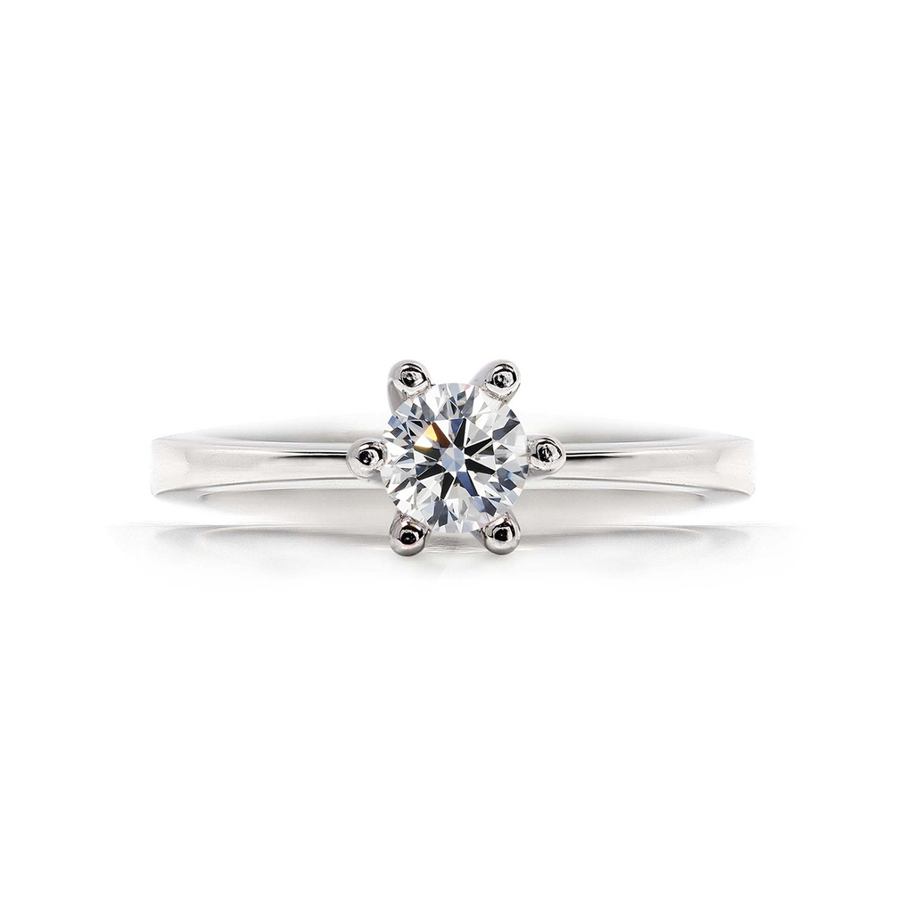 [CYC] Anillo de Compromiso Love con un diamante natural Corte Ideal Original 1/3ct VS2/I en oro blanco 18K