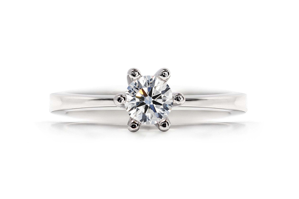 [CYC] Anillo de Compromiso Love con un diamante natural Corte Ideal Original 1/3ct VS2/I en oro blanco 18K