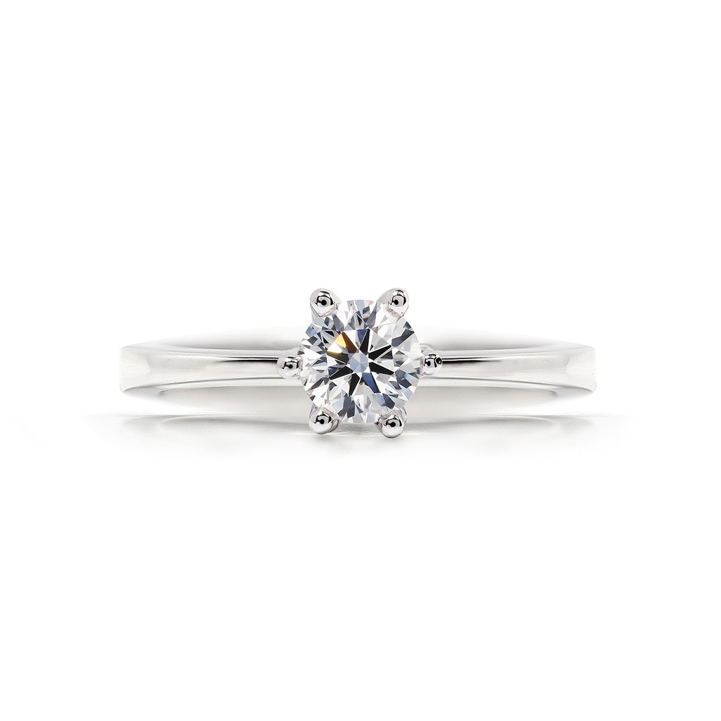 [CYC] Anillo de Compromiso Love con un diamante natural Corte Ideal Original 1/2ct VS2/I en oro blanco 18K