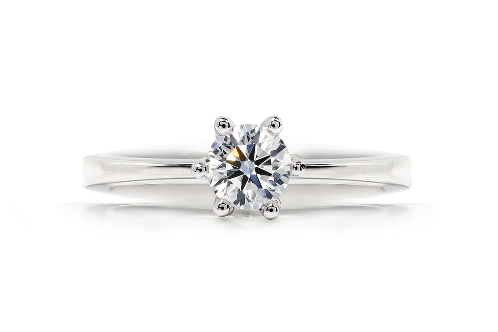 [CYC] Anillo de Compromiso Love con un diamante natural Corte Ideal Original 1/2ct VS2/I en oro blanco 18K