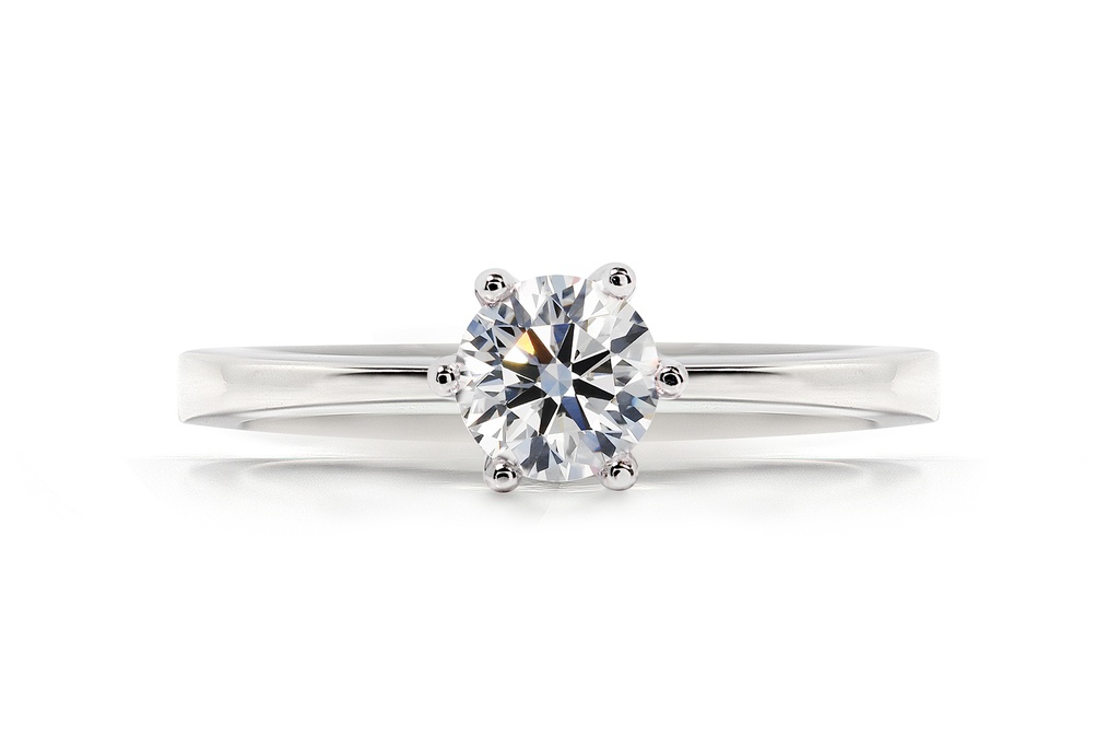 [CYC] Anillo de Compromiso Love con un diamante natural Corte Ideal Original 2/3ct VS2/I en oro blanco 18K