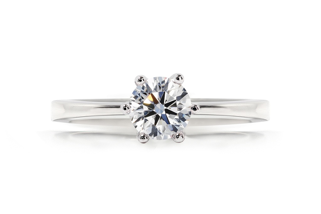 [CYC] Anillo de Compromiso Love con un diamante natural Corte Ideal Original 3/4ct VS2/I en oro blanco 18K
