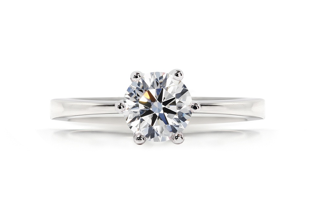 [CYC] Anillo de Compromiso Love con un diamante natural Corte Ideal Original 1ct VS2/I en oro blanco 18K