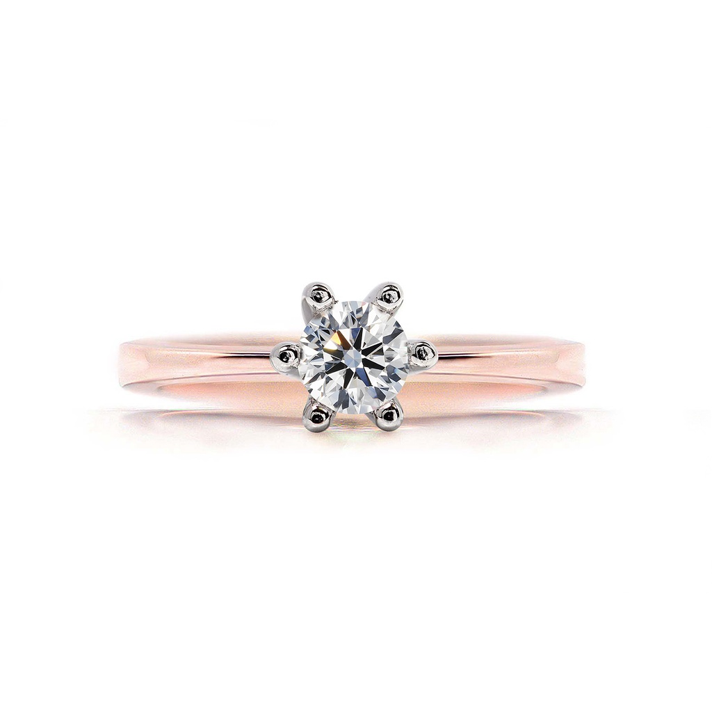 [CYC] Anillo de Compromiso Love con un diamante natural Corte Ideal Original 1/3ct VS2/I en oro rosa 18K
