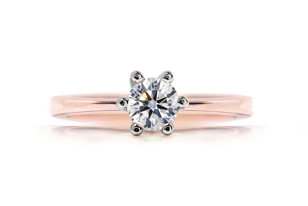[CYC] Anillo de Compromiso Love con un diamante natural Corte Ideal Original 1/2ct VS2/I en oro rosa 18K