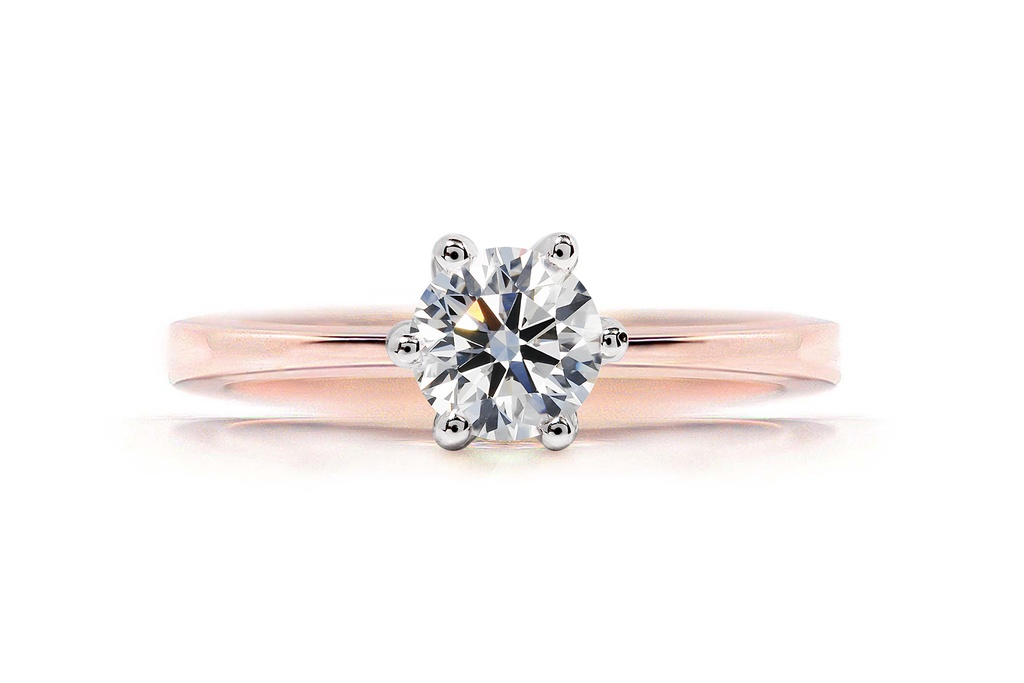 [CYC] Anillo de Compromiso Love con un diamante natural Corte Ideal Original 2/3ct VS2/I en oro rosa 18K