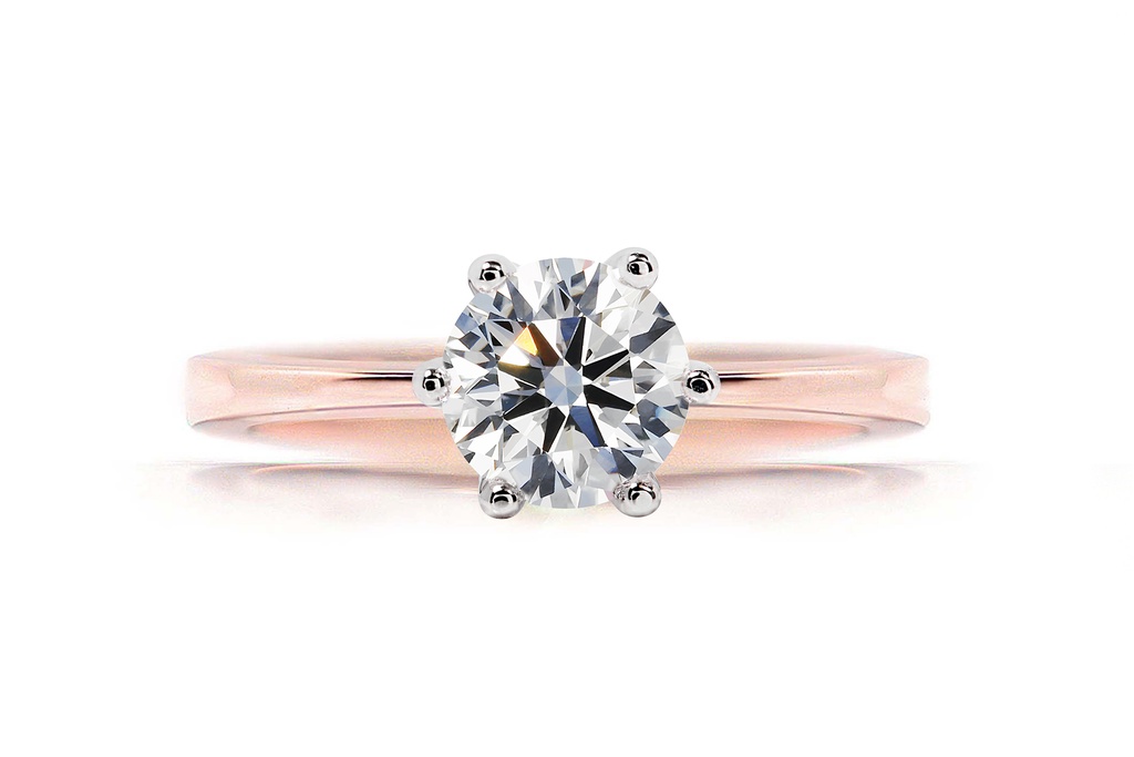 [CYC] Anillo de Compromiso Love con un diamante natural Corte Ideal Original 1ct VS2/I en oro rosa 18K
