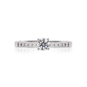 [CYC] Anillo de Compromiso Diamond Love con un diamante natural Corte Ideal Original 1/4ct VS2/I y adornado con 0.08ct diamantes naturales en oro blanco 18K