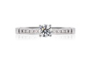 [CYC] Anillo de Compromiso Diamond Love con un diamante natural Corte Ideal Original 1/4ct VS2/I y adornado con 0.08ct diamantes naturales en oro blanco 18K