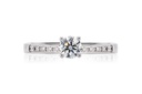 [CYC] Anillo de Compromiso Diamond Love con un diamante natural Corte Ideal Original 1/3ct VS2/I y adornado con 0.08ct diamantes naturales en oro blanco 18K