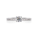 [CYC] Anillo de Compromiso Diamond Love con un diamante natural Corte Ideal Original 1/3ct VS2/I y adornado con 0.08ct diamantes naturales en oro blanco 18K