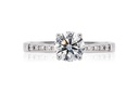 [CYC] Anillo de Compromiso Diamond Love con un diamante natural Corte Ideal Original 1ct VS2/I y adornado con 0.08ct diamantes naturales en oro blanco 18K