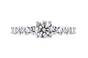 [CYC] Anillo de Compromiso Smile con un diamante natural Corte Ideal Original 3/4ct VS2/I y adornado con 0.95ct diamantes naturales VS/G en oro blanco 18K