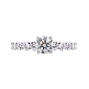 [CYC] Anillo de Compromiso Smile con un diamante natural Corte Ideal Original 3/4ct VS2/I y adornado con 0.95ct diamantes naturales VS/G en oro blanco 18K