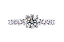 [CYC] Anillo de Compromiso Smile con un diamante natural Corte Ideal Original 1 1/3ct VS2/I y adornado con 0.95ct diamantes naturales VS/G en oro blanco 18K