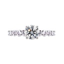 [CYC] Anillo de Compromiso Smile con un diamante natural Corte Ideal Original 1 1/3ct VS2/I y adornado con 0.95ct diamantes naturales VS/G en oro blanco 18K