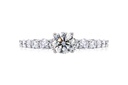 [CYC] Anillo de Compromiso SmilePetite con un diamante natural Corte Ideal Original 1/2ct VS2/I y adornado con 0.42ct diamantes naturales VS/G en oro blanco 18K