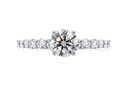 [CYC] Anillo de Compromiso SmilePetite con un diamante natural Corte Ideal Original 1ct VS2/I y adornado con 0.42ct diamantes naturales VS/G en oro blanco 18K
