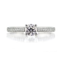 [CYC] Anillo de Compromiso Desire con un diamante natural Corte Ideal Original 1/4ct VS2/I y adornado con 0.09ct diamantes naturales VS/G en oro blanco 18K