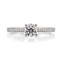 [CYC] Anillo de Compromiso Desire con un diamante natural Corte Ideal Original 1/3ct VS2/I y adornado con 0.09ct diamantes naturales VS/G en oro blanco 18K