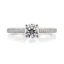 [CYC] Anillo de Compromiso Desire con un diamante natural Corte Ideal Original 1/2ct VS2/I y adornado con 0.09ct diamantes naturales VS/G en oro blanco 18K