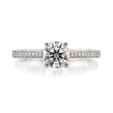 [CYC] Anillo de Compromiso Desire con un diamante natural Corte Ideal Original 2/3ct VS2/I y adornado con 0.09ct diamantes naturales VS/G en oro blanco 18K