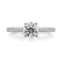 [CYC] Anillo de Compromiso Desire con un diamante natural Corte Ideal Original 3/4ct VS2/I y adornado con 0.09ct diamantes naturales VS/G en oro blanco 18K