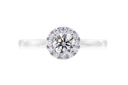 [CYC] Anillo de Compromiso Halo con un diamante natural Corte Ideal Original 1/2ct VS2/I y adornado con 0.17ct diamantes naturales VS/G en oro blanco 18K