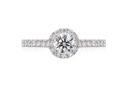[CYC] Anillo de Compromiso Full Halo con un diamante natural Corte Ideal Original 1/3ct VS2/I y adornado con 0.24ct diamantes naturales VS/G en oro blanco 18K