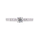 [CYC] Anillo de Compromiso Dream con un diamante natural Corte Ideal Original 1/4ct VS2/I y adornado con 0.19ct diamantes naturales VS/G en oro blanco 18K