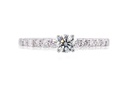 [CYC] Anillo de Compromiso Dream con un diamante natural Corte Ideal Original 1/4ct VS2/I y adornado con 0.19ct diamantes naturales VS/G en oro blanco 18K