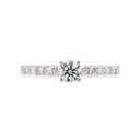 [CYC] Anillo de Compromiso Dream con un diamante natural Corte Ideal Original 1/3ct VS2/I y adornado con 0.19ct diamantes naturales VS/G en oro blanco 18K